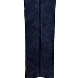 Chanel Vintage Navy Blue Matelasse Quilted Suede Chain Shoulder Bag