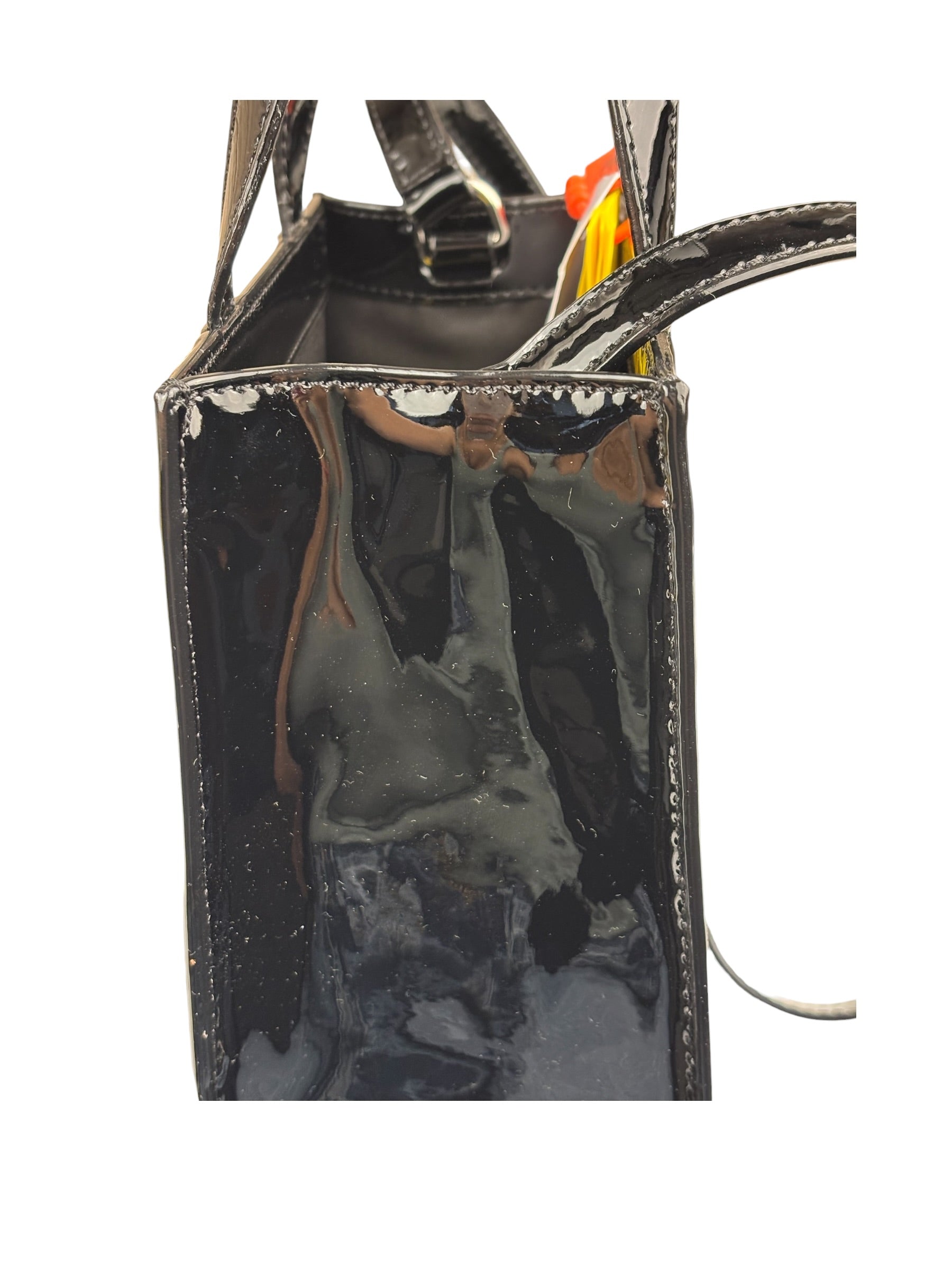 Off-White Black Patent Leather Kids Butterfly Bookish Two-Way Bag