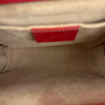 Gucci Red Leather Pearl Studded Padlock Shoulder Bag