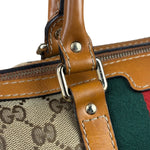 Gucci Beige/Brown GG Web Boston Two-Way Bag