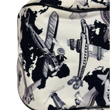 Chanel White/Black Patent Leather Trim Airplane CC Handle Bag 2005