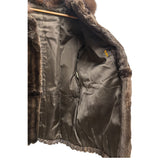 Jfa Nissin Brown Mink Fur Trim Chinchilla Fur Coat
