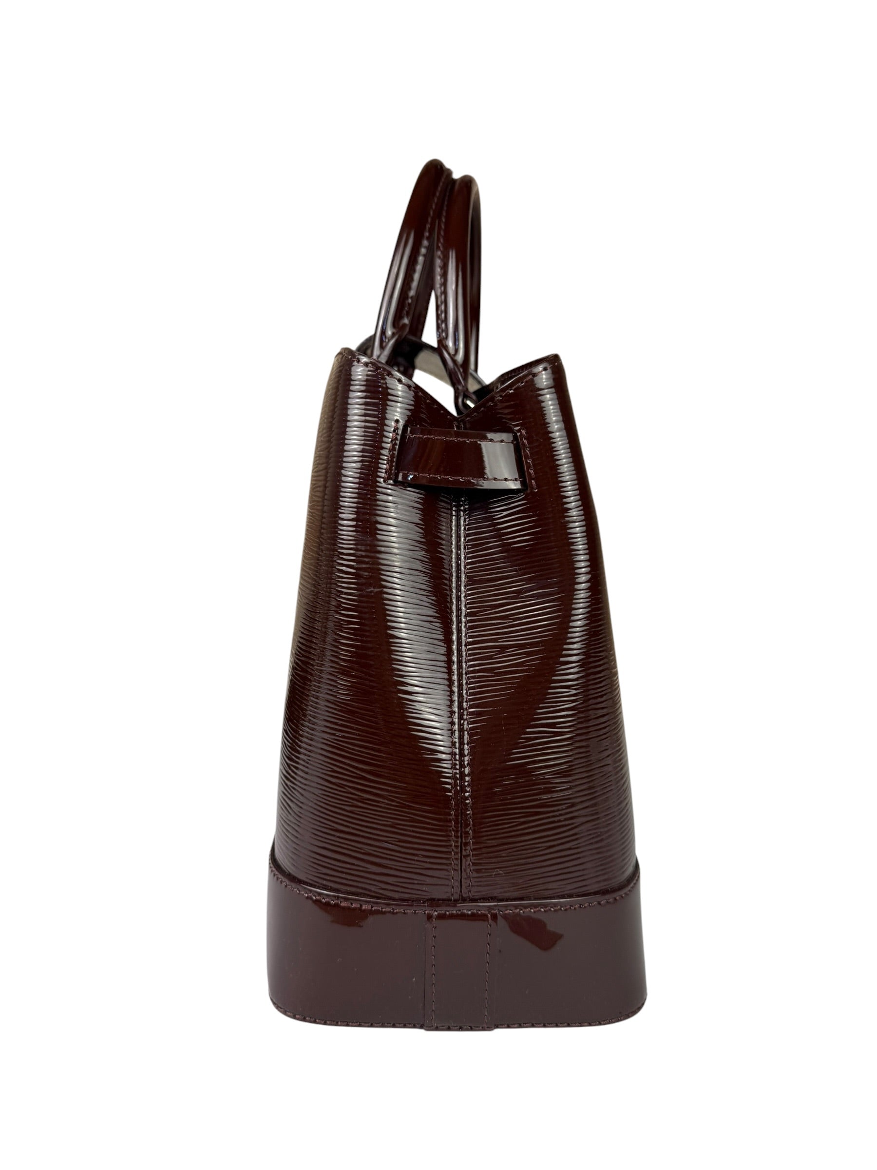 Louis Vuitton Burgundy Epi Patent Leather Electric Mirabeau Handbag MM
