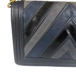 Chanel Tricolor Chevron Leather Old Medium Boy Flap 2016