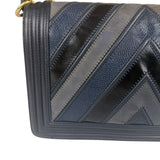 Chanel Tricolor Chevron Leather Old Medium Boy Flap 2016