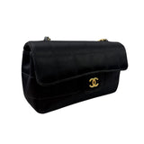 Chanel Black Satin Chocolate Bar Mini East-West Flap Bag
