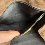 Loewe Vintage Striped Brown Suede Crossbody