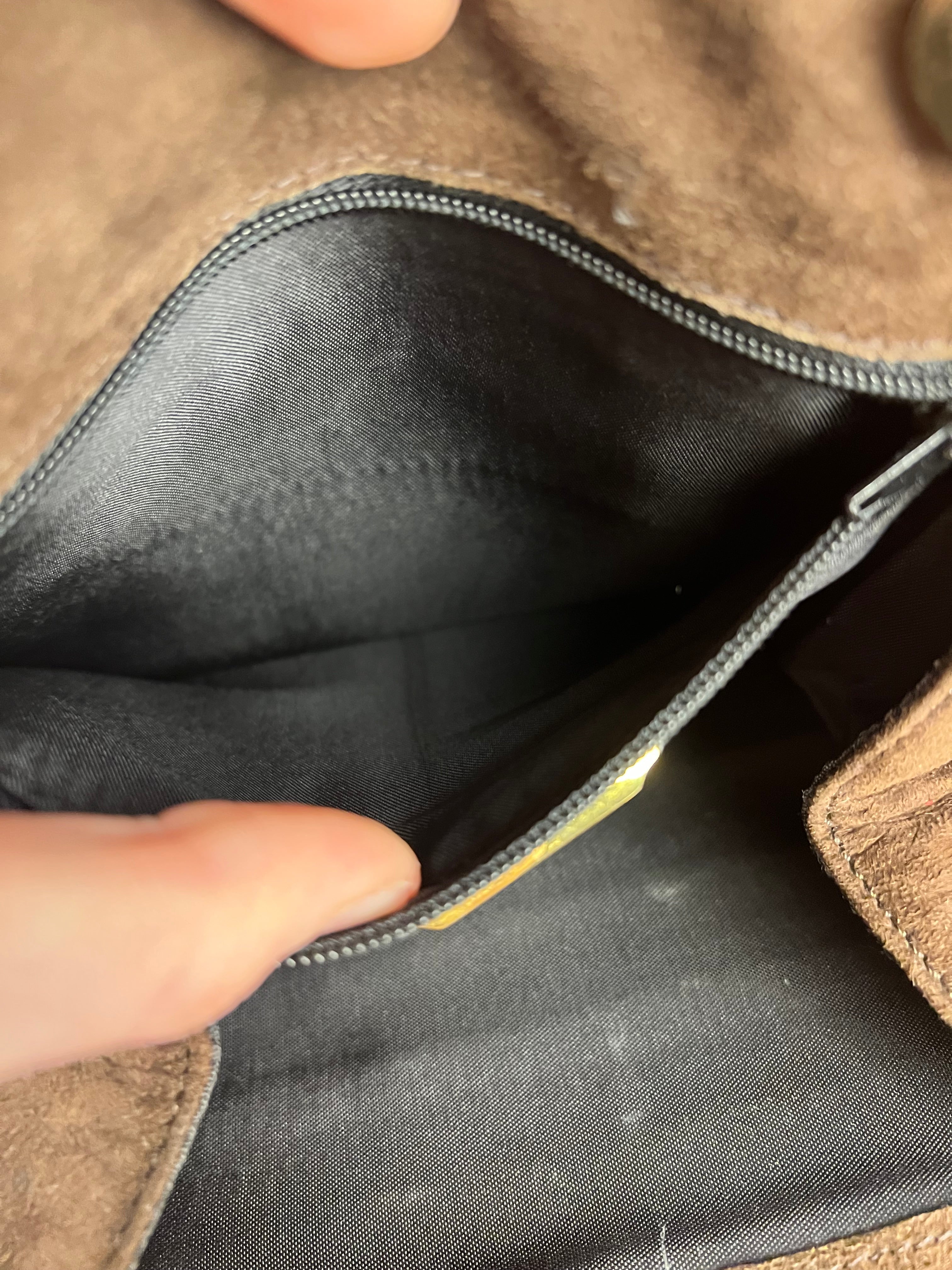 Loewe Vintage Striped Brown Suede Crossbody