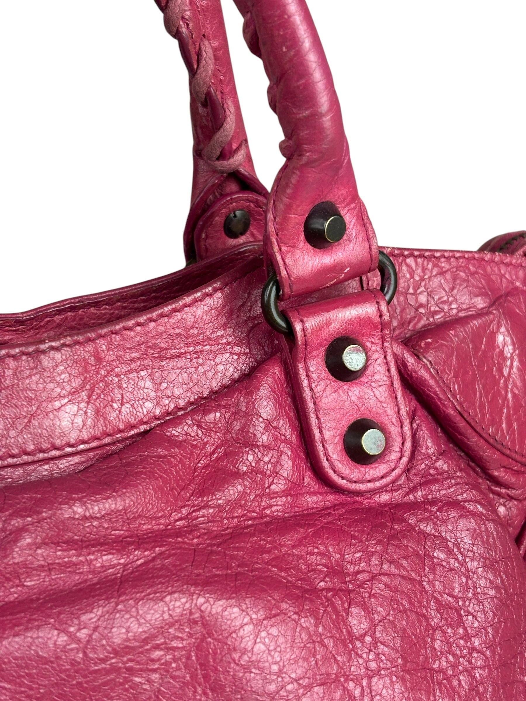 Balenciaga Pink Leather Classic City Two-Way Bag