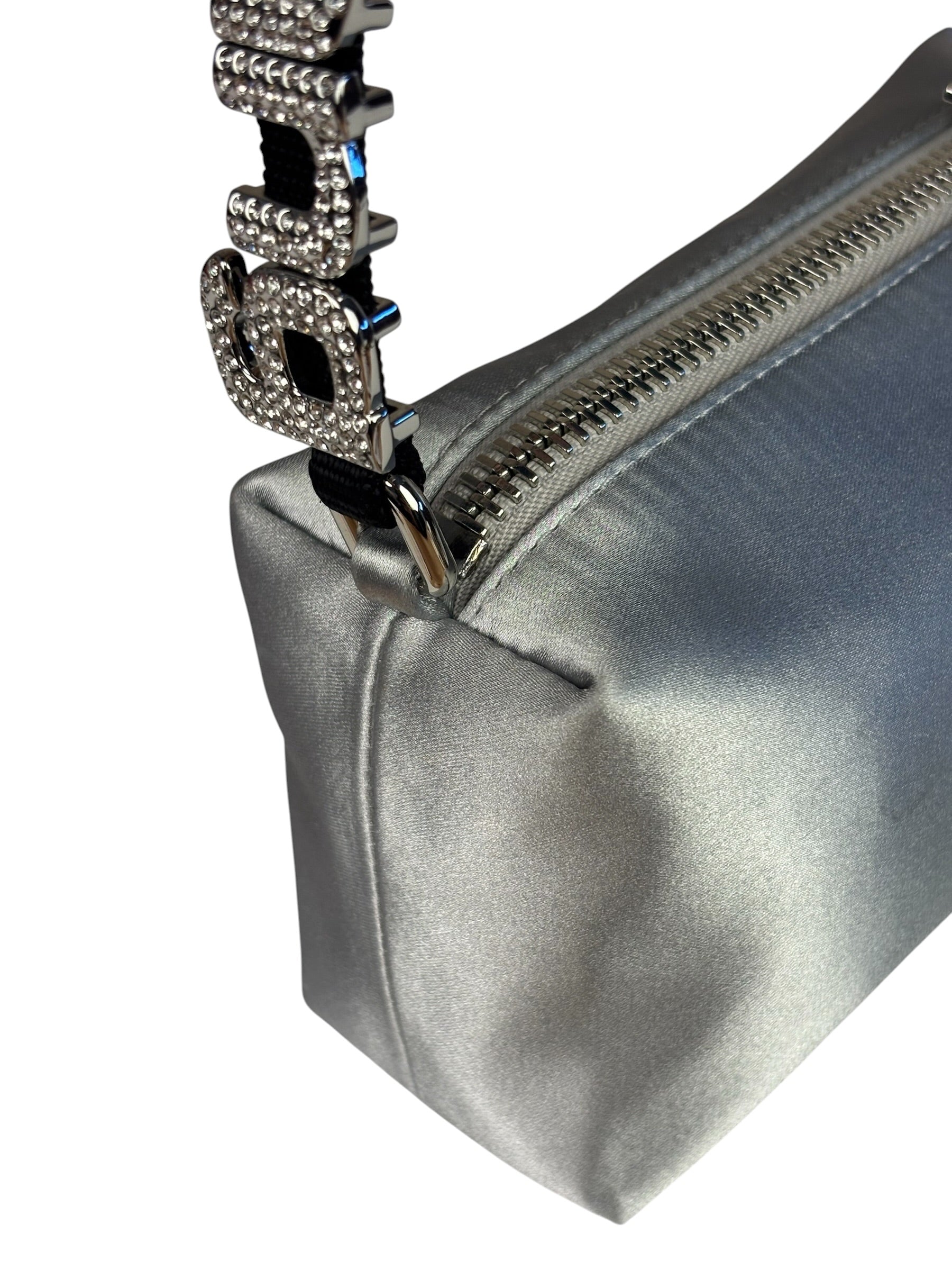 Alexander Wang Silver Satin Heiress Pouch
