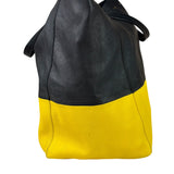 Celine Yellow/Black Leather Horizontal Cabas Tote