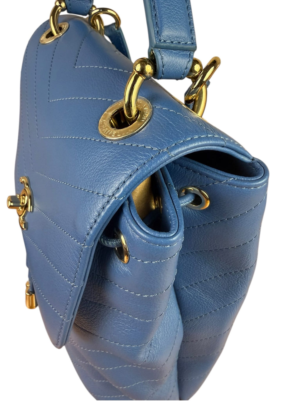 Chanel Blue Leather Chevron Urban Sprit Bag-pack