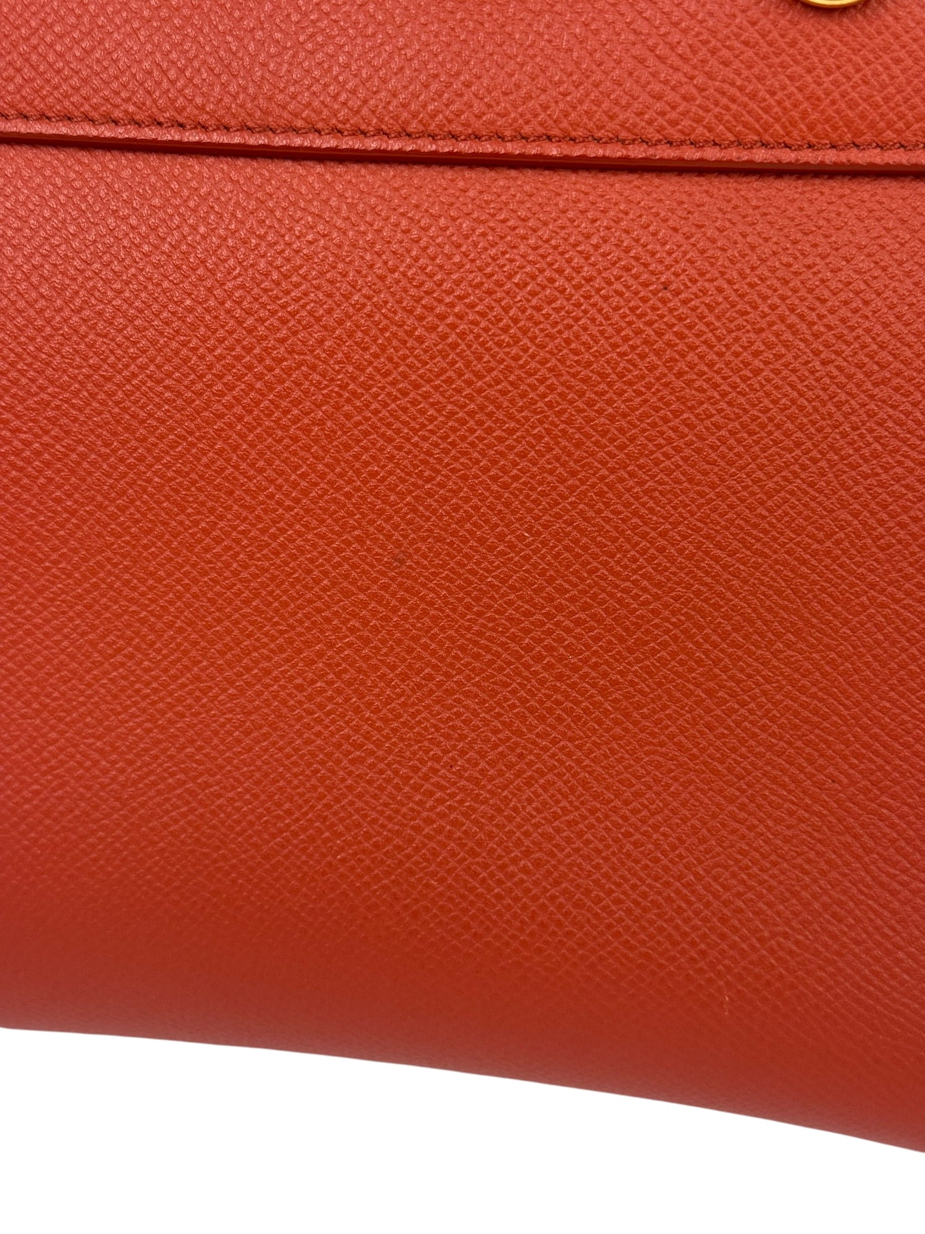 Celine Auburn Orange Leather Mini Belt Top Handle Bag