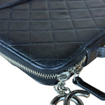 Chanel Black Quilted Caviar Leather Tablet Clutch Case