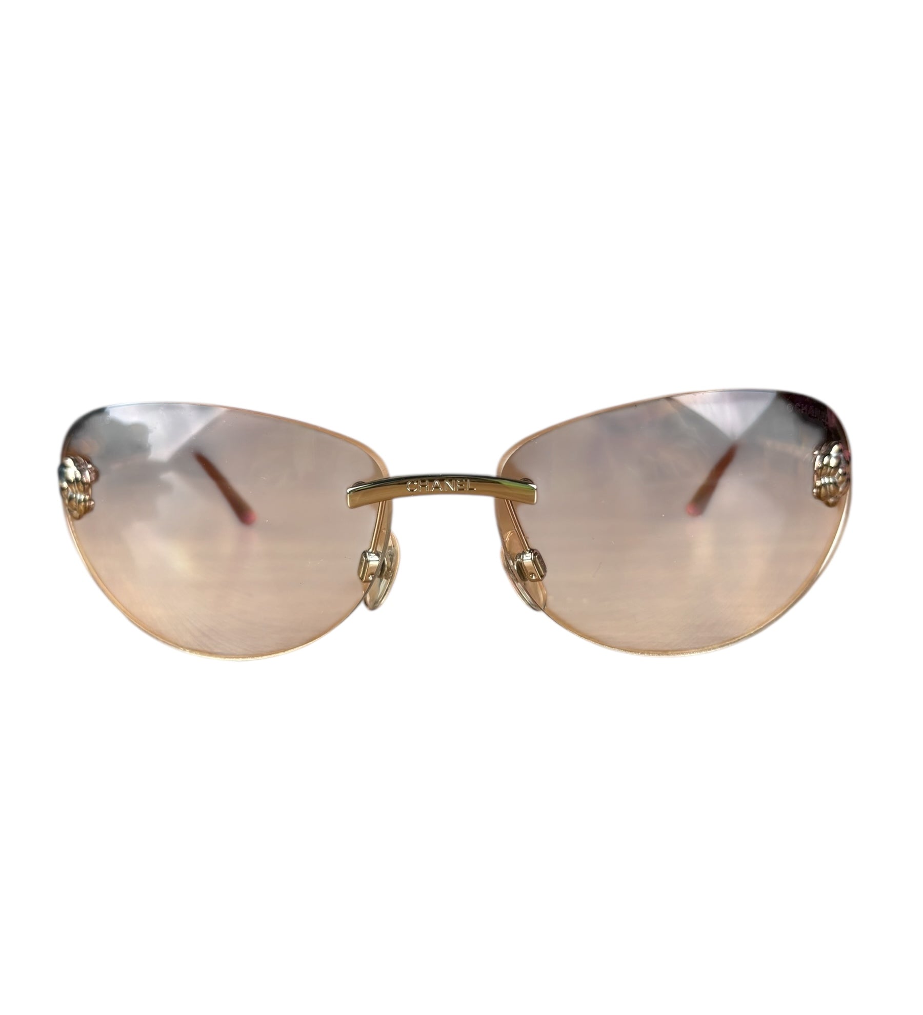 Chanel Pink Floral Frameless Sunglasses
