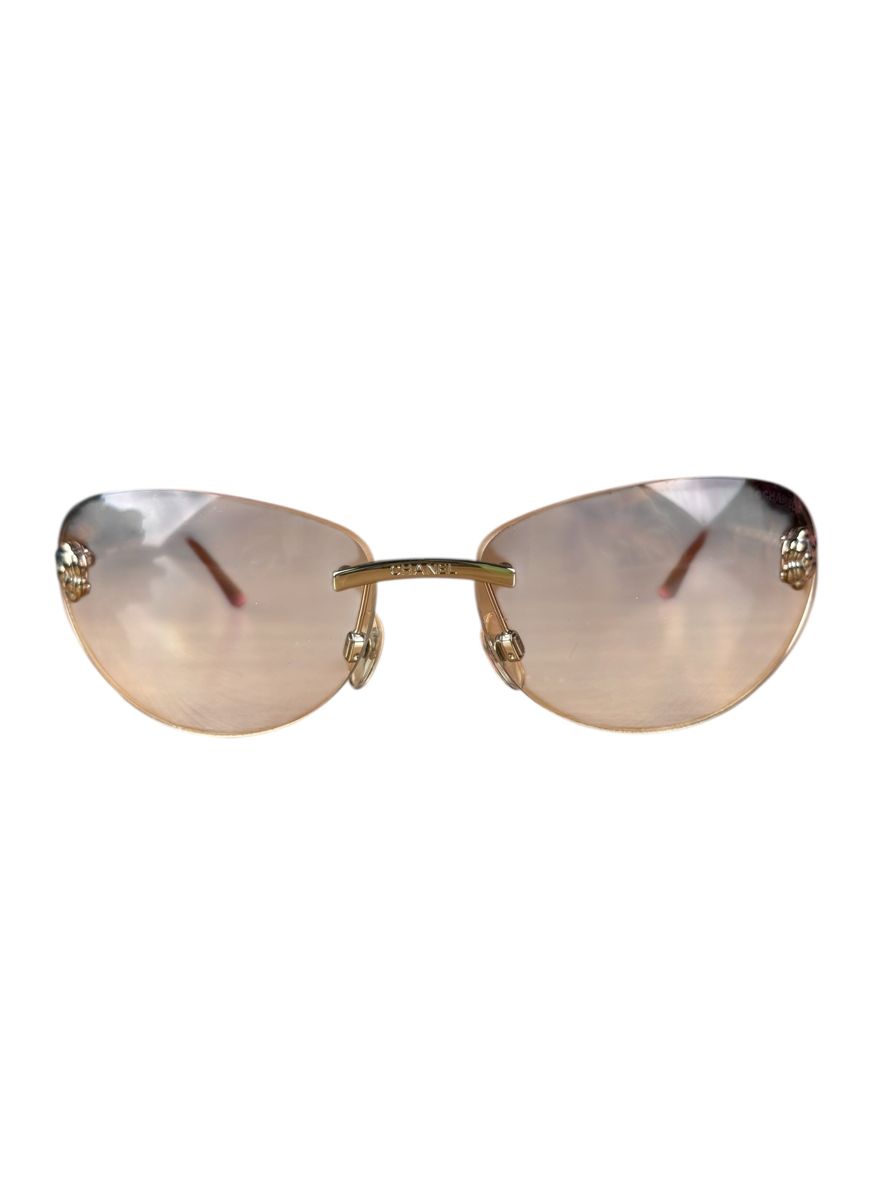 Chanel Pink Floral Frameless Sunglasses