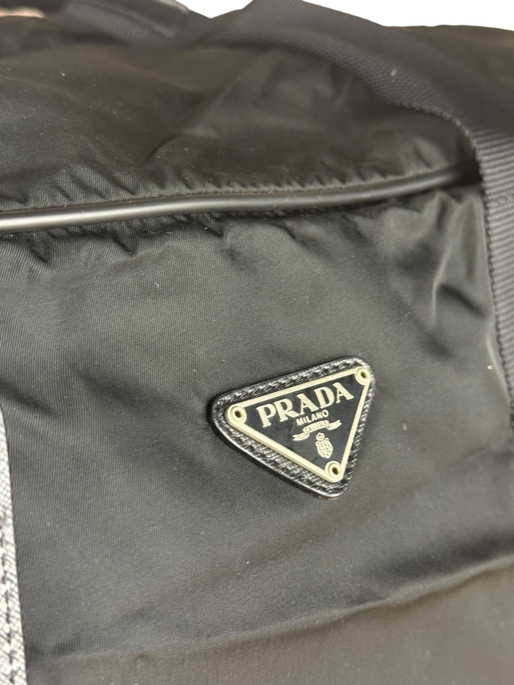Prada Black Nylon Vintage Duffle Bag