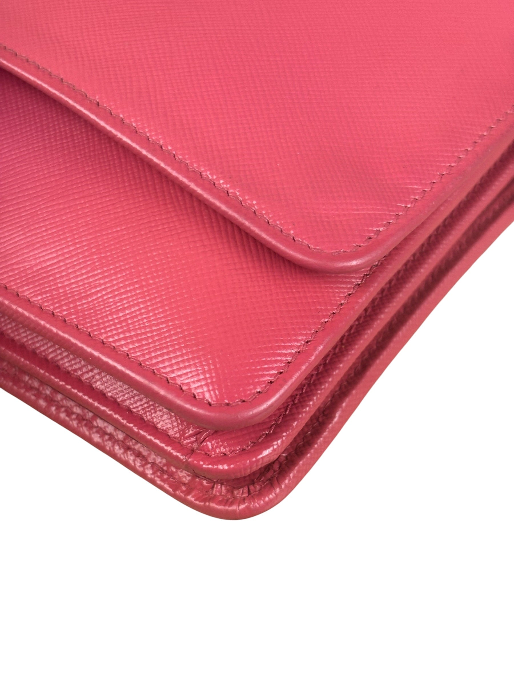 Prada Pink Saffiano Leather Pouchette
