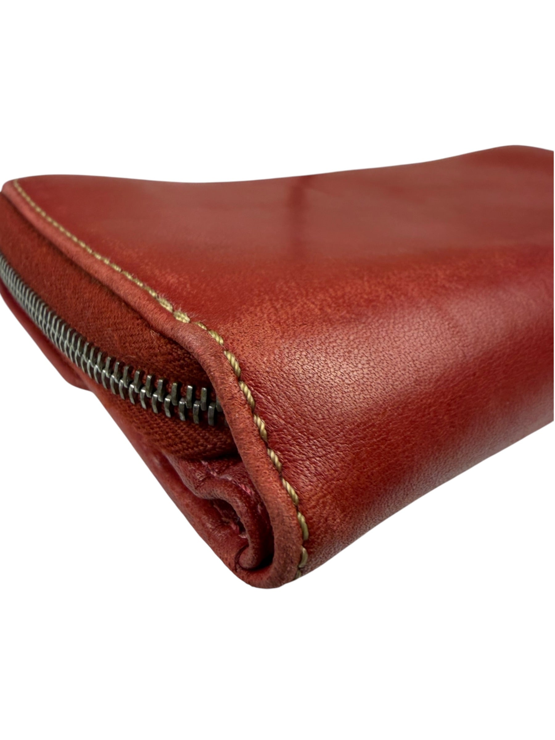 Coach Red Leather Zip Wallet