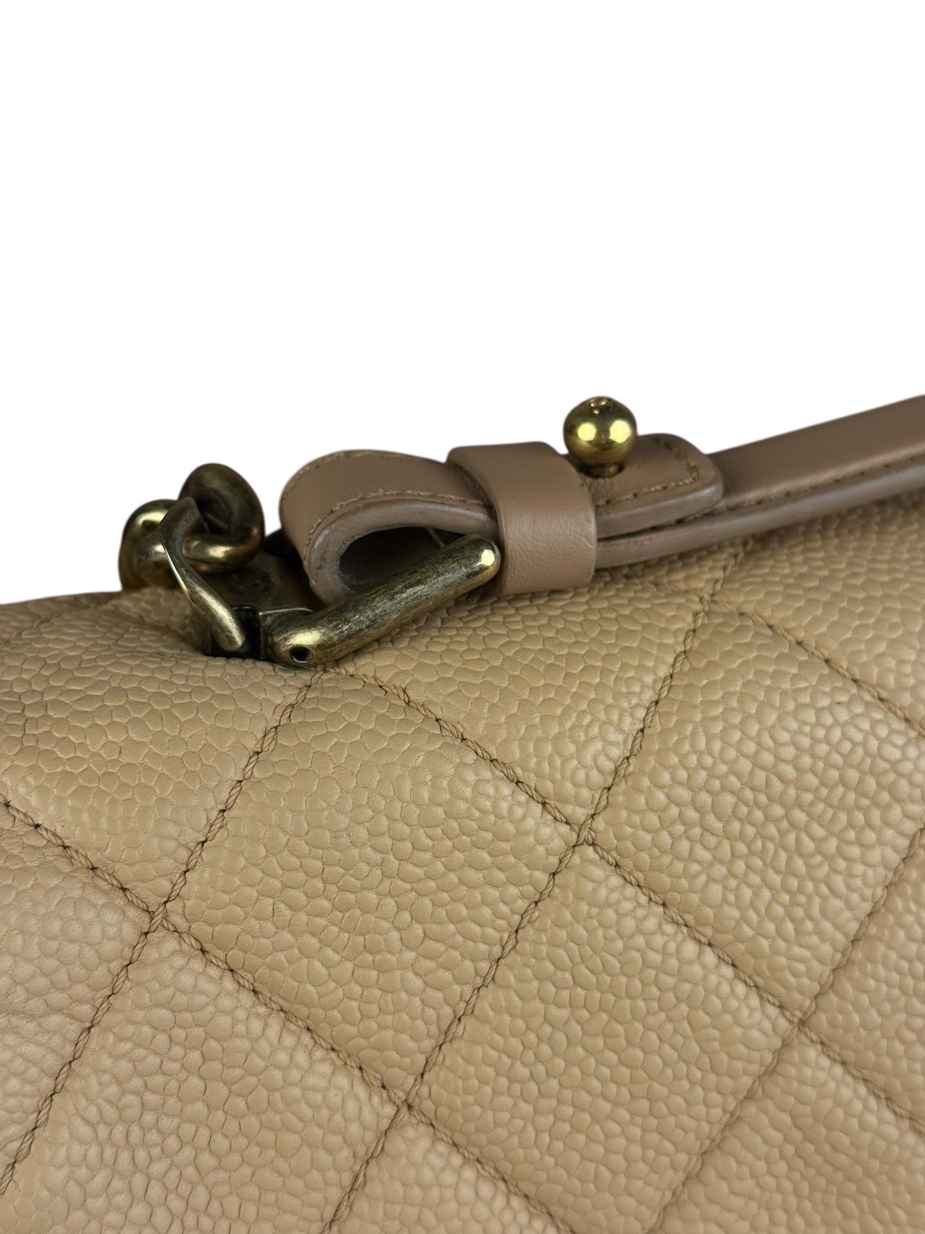 Chanel 2012 Diamond Chain Beige Single Flap