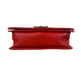 Chanel Red Leather Boy Flap Shoulder Bag -2013