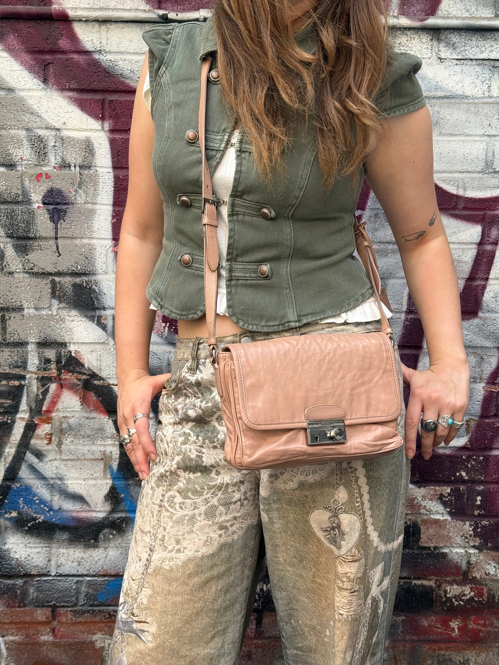 Prada Blush Pink Vitello Shiny Leather Flap Bag