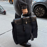 Hermes Black Toile Herbag 39 Handbag