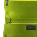 Dolce & Gabbana Lime Green Satin Clutch