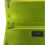 Dolce & Gabbana Lime Green Satin Clutch