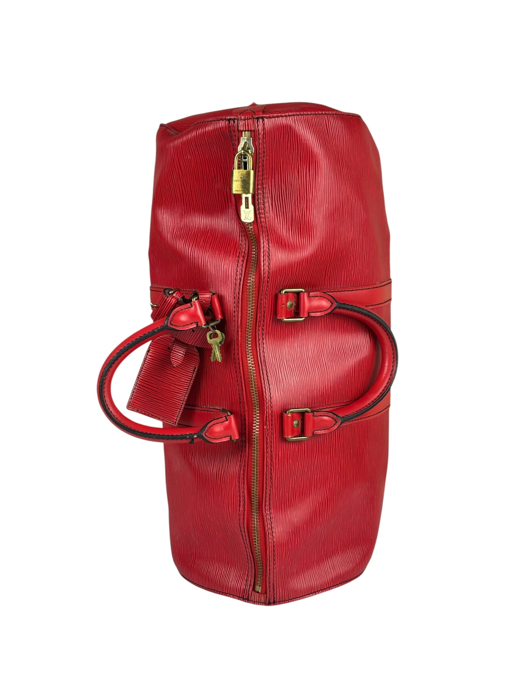 Louis Vuitton Red Epi Keepall 45