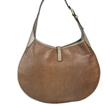 Salvatore Ferragamo Brown Lizard-Embossed Hobo Bag