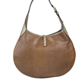 Salvatore Ferragamo Brown Lizard-Embossed Hobo Bag
