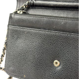 Chanel Black Caviar Flap Wallet On Chain 2013