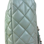 Chanel Light Sage Green Medium Classic Flap Shoulder Bag 2008