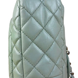 Chanel Light Sage Green Medium Classic Flap Shoulder Bag 2008