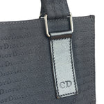 Christian Dior Vintage Black Logo Print Canvas Tote
