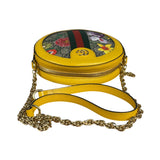 Gucci Ophidia Yellow GG Flora Round Shoulder Bag