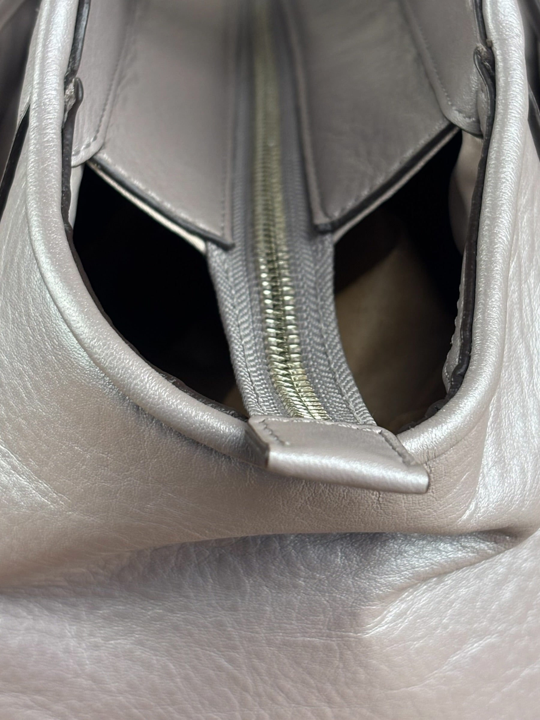 Coach Putty Grey Leather Taylor Eyelet Caryall Shoulder Bag