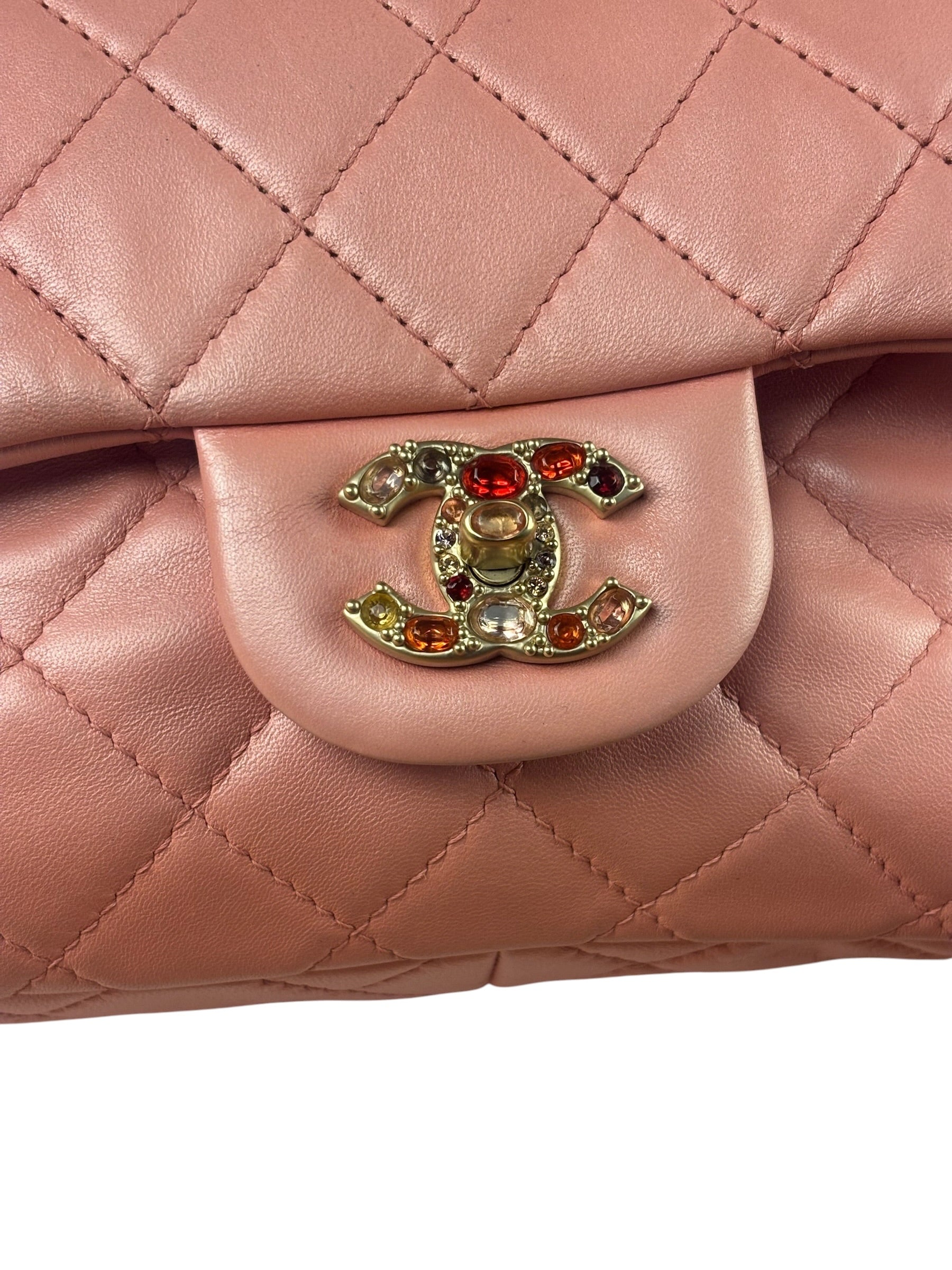 Chanel Pink Quilted Lambskin Timeless Chain Shoulder Bag 2010