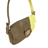 Fendi Yellow Wave Buckle Leather Baguette