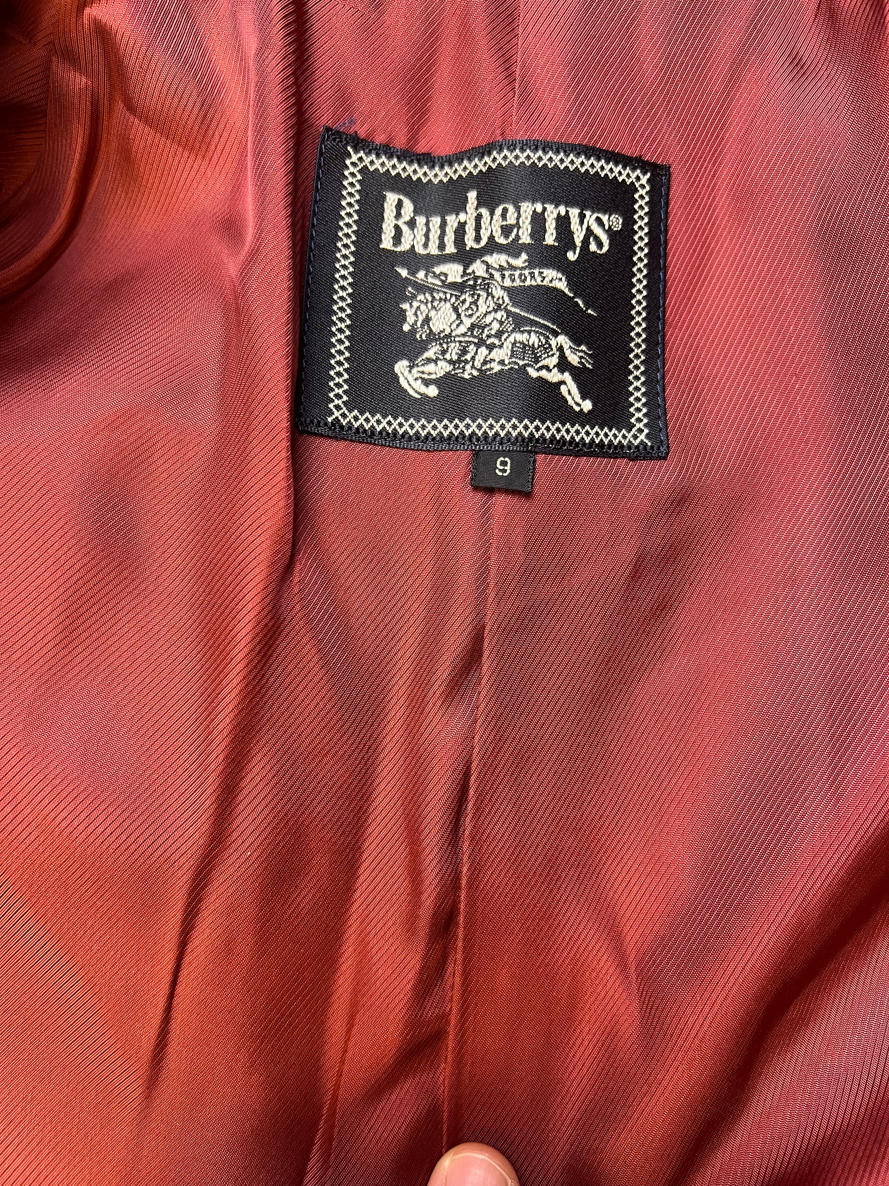 Burberry Vintage Dark Red Wool Mid Length Coat