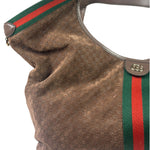 Gucci Brown Suede GG Supreme Giglio Large Tote