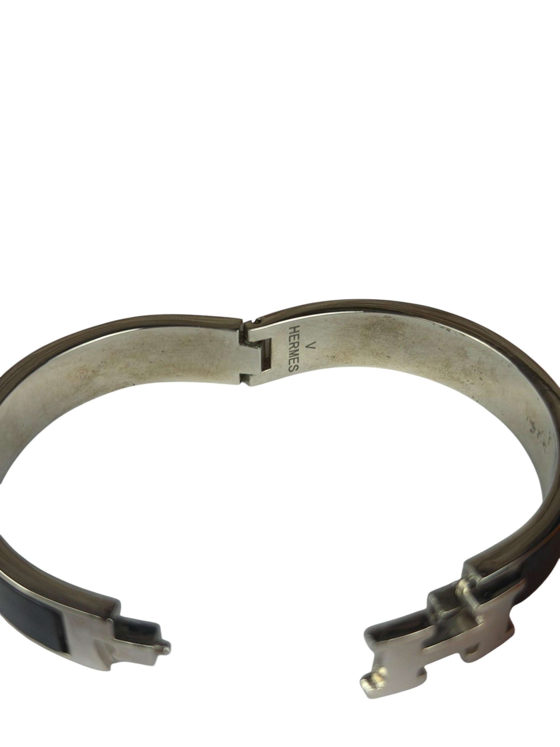 Hermes H Black/Palladium Clic Bracelet