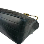 Chanel Black Quilted Lambskin Half Moon Flap 1989