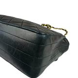 Chanel Black Quilted Lambskin Half Moon Flap 1989
