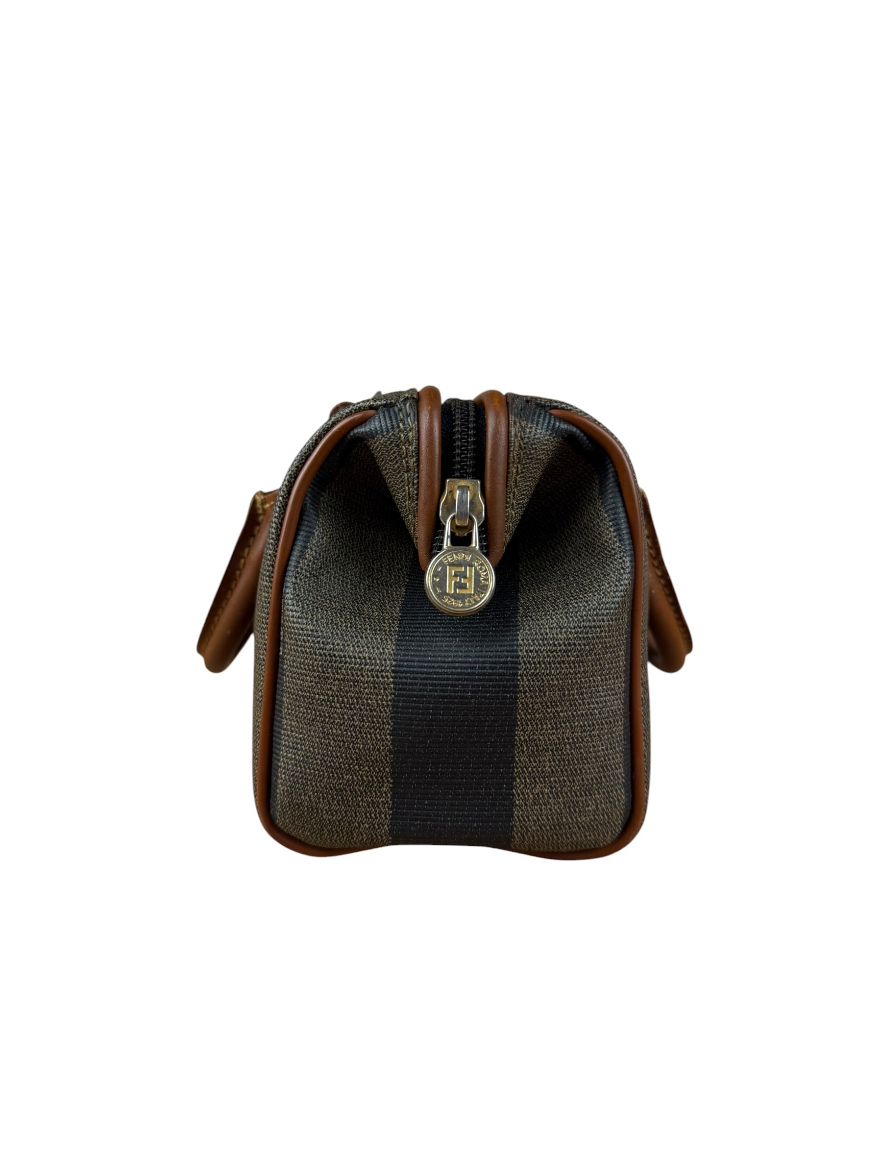 Fendi Vintage Pequin Stripped Nano Boston Bag