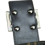 Fendi Brown Leather Trim Zucca FF Monogram Baguette