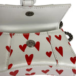 Balenciaga White Leather Hourglass Heart Nano Two-Way Bag