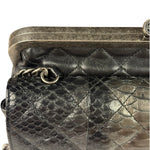 Chanel Black Python Leather Kiss-Lock Flap Bag 2015
