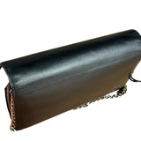 Balenciaga Black Leather Flap Wallet on Chain Bag